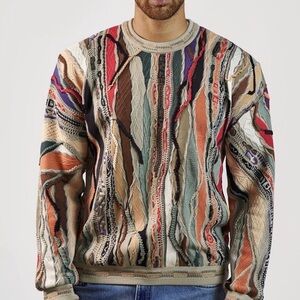 Vintage Coogi 3D Multi-Color Textured Knit Sweater